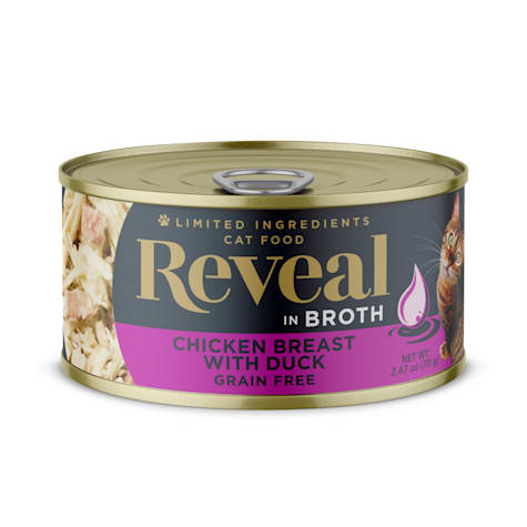 Reveal Limited Ingredient Natural Grain Free, Chicken Breast and Duck in Broth Wet Food for Cats