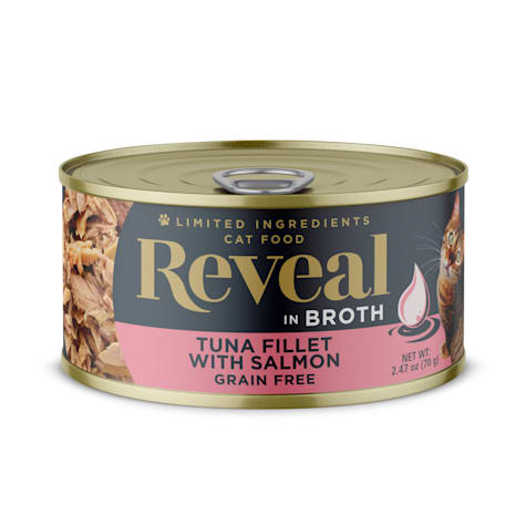 Reveal Limited Ingredient Natural Grain Free, Tuna Fillet with Salmon in Broth Wet Food for Cats