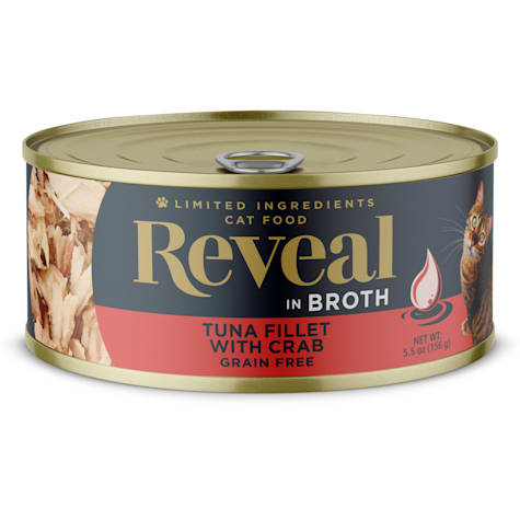 Reveal Limited Ingredient Natural Grain Free, Tuna Fillet with Crab in Broth Wet Food for Cats