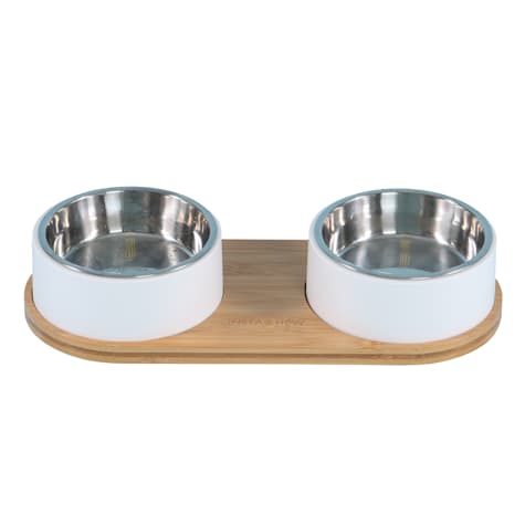 Instachew Double Stainless Steel Bowl for Pets