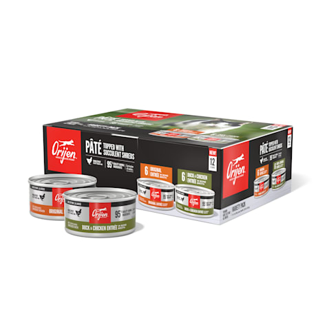 ORIJEN Premium Pate Original Entree + Duck & Chicken Recipe Variety Pack Wet Cat Food