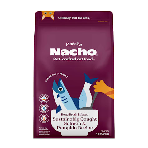 Made by Nacho Premium Grain-Friendly Salmon & Pumpkin Recipe Bone Broth Infused Dry Cat Food