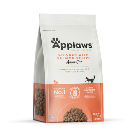Applaws Limited Ingredients, Grain Free Chicken with Salmon Recipe Complete Dry Adult Food for Cats
