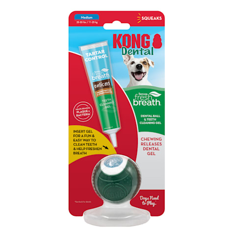 TropiClean Fresh Breath Enticers Peanut Butter & Honey Dental Ball Oral Care Kit for Medium Dogs