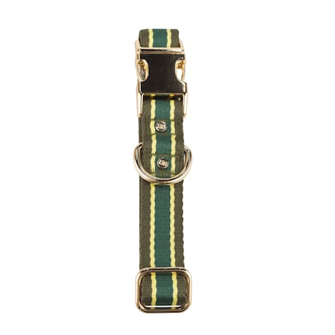 Harry Barker Green Classic Striped Dog Collar