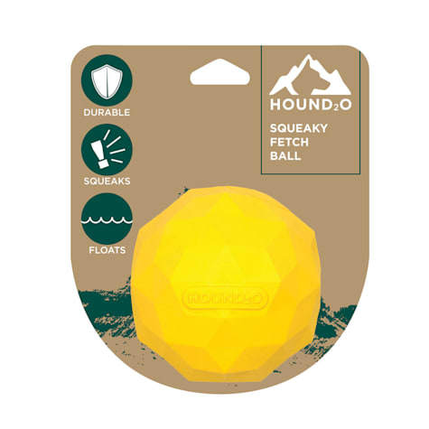 Hound2O Yellow Squeaky Fetch Ball Dog Toys