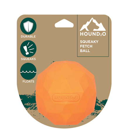 Hound2O Orange Squeaky Fetch Ball Dog Toys