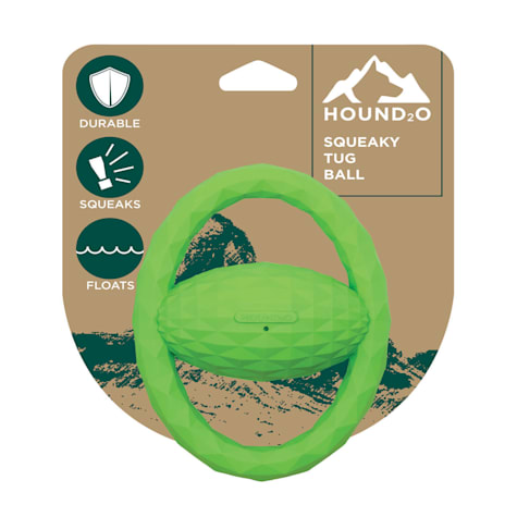 Hound2O Green Squeaky Tug Ball Dog Toys