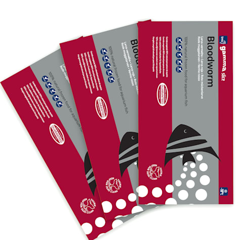 Tropical Marine Centre Gamma Frozen Food Bloodworms Slice Pack Fish Food