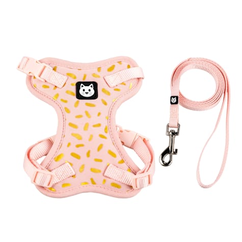 Kitty City Pink Confetti Foil Harness and Leash Set