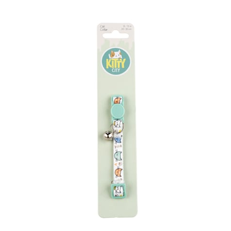 Kitty City Green Doodles Cat Collar
