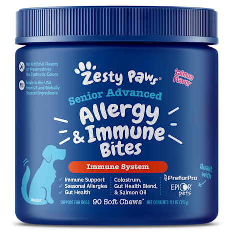 Zesty Paws Senior Advanced Salmon Allergy & Immune Bites for Dogs