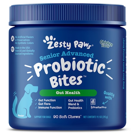 Zesty Paws Senior Advanced Chicken Probiotic Bites for Dogs