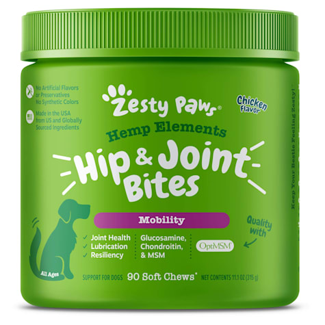Zesty Paws Hemp Chicken Elements Hip & Joint Bites for Dogs