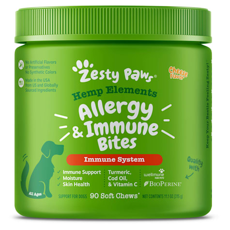 Zesty Paws Hemp Cheese Elements Allergy & Immune Bites for Dogs