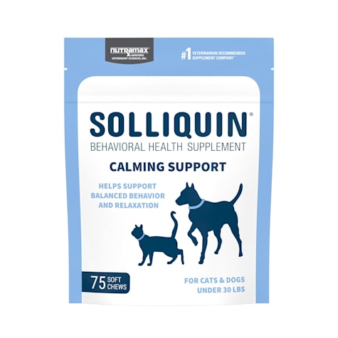 NUTRAMAX SOLLIQUIN Calming Behavioral Health Supplement Soft Chews for Small to Medium Dogs and Cats