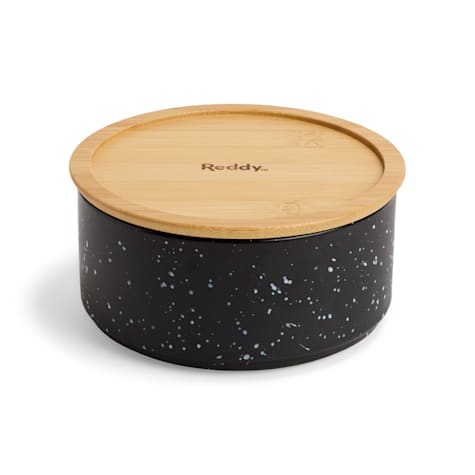 Reddy Speckle Stone Dog Bowl with Lid