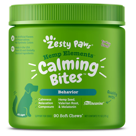 Zesty Paws Turkey Hemp Elements Calming Bites for Dogs