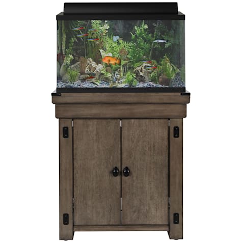 Ollie & Hutch Flipper Rustic Gray Wildwood 20 Gallon Aquarium or Terrarium Tank Stand