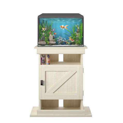 Ollie & Hutch Flipper Ivory Oak Farmington 10/20 Aquarium or Terrarium Tank Stand