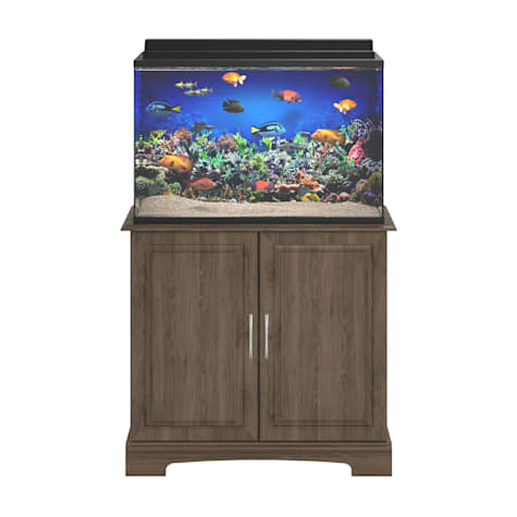 Ollie & Hutch Flipper Rustic Oak Harbor 29 - 37 Gallon Aquarium or Terrarium Tank Stand