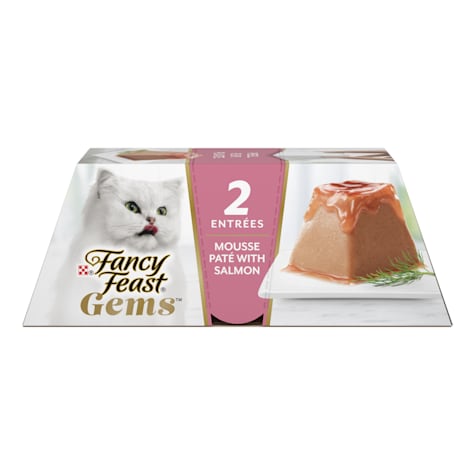 Fancy Feast Gems Mousse Pate With Salmon and Halo of Savory Gravy Wet Cat Food