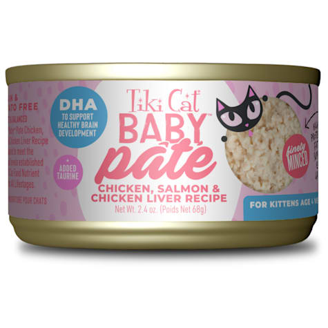 Tiki Cat Baby Chicken, Salmon & Chicken Liver Pate Wet Food for Kittens