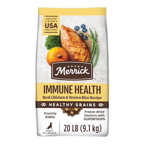 Merrick Healthy Grains Chicken With Freeze-Dried Clusters With Superfoods Immune Health Recipe Dry Dog Food