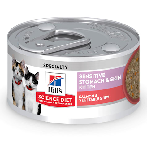Hill's Science Diet Kitten Sensitive Stomach & Sensitive Skin Salmon & Vegetable Stew Wet Cat Food