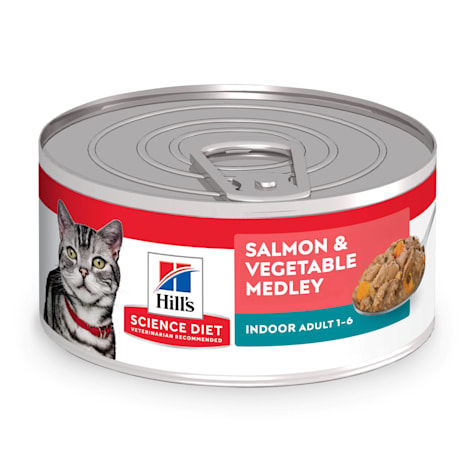 Hill's Science Diet Adult Indoor Salmon & Vegetable Medley Canned Cat Food