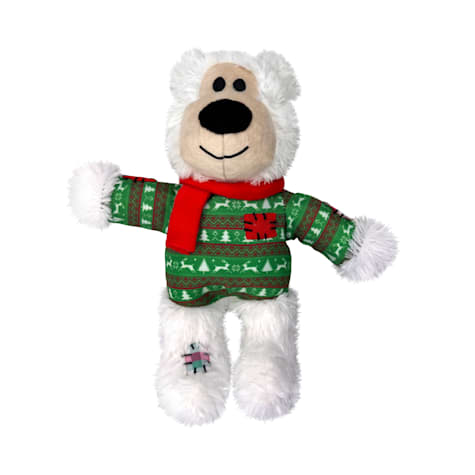 KONG White Holiday Wild Knots Bear Dog Toy