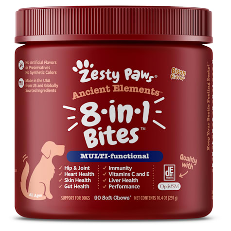 Zesty Paws Bison Ancient Elements 8-in-1 Bites for Dogs