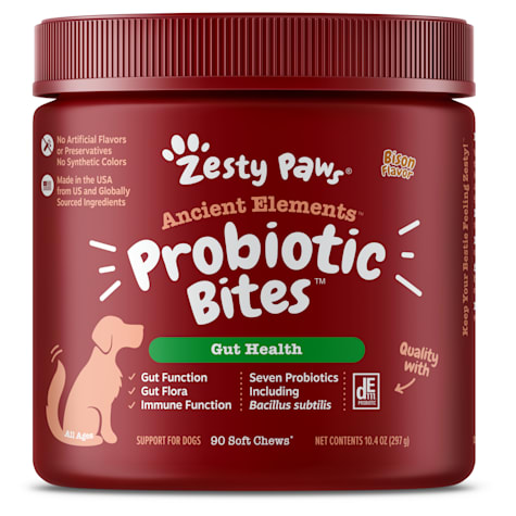 Zesty Paws Bison Ancient Elements Probiotic Bites for Dogs