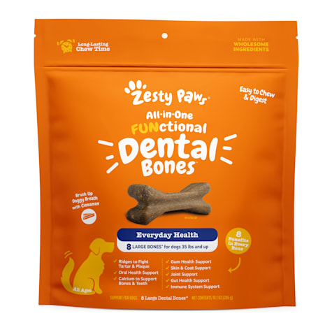 Zesty Paws All-in-One Functional Dental Bone Dog Treats