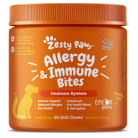 Zesty Paws Peanut Butter Allergy & Immune Bites for Dogs