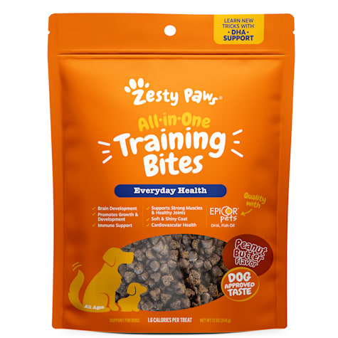 Zesty Paws Peanut Butter All-in-One Training Bites Dog Treats