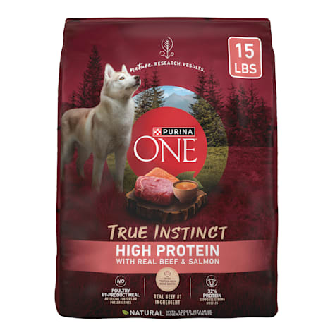 Purina ONE True Instinct Real Beef and Salmon with Bone Broth Natural High Protein Dry Dog Food