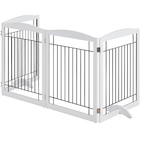 Topeakmart White 4-Panel Pet Gate