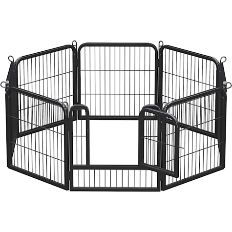 Topeakmart Black 8 Panels Metal Dog Playpen
