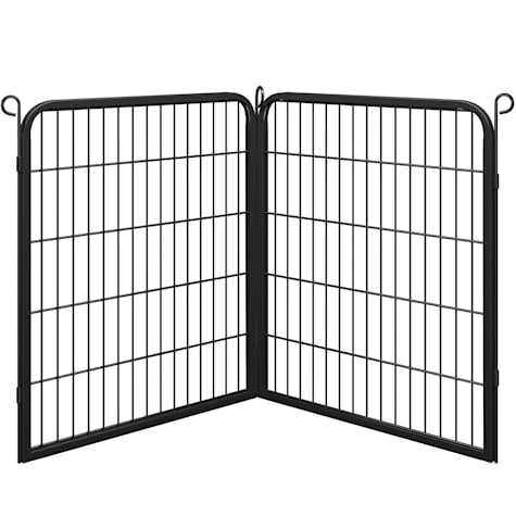 Topeakmart Black 2 Panels Metal Dog Playpen