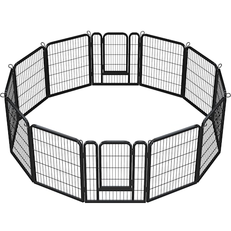 Topeakmart Black 12 Panels Metal Dog Playpen