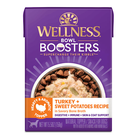 Wellness Bowl Boosters Hearty Turkey & Sweet Potatoes Recipe in Savory Bone Broth Dog Food Toppers