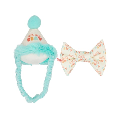 Pearhead Pet Happy Purrday Bowtie and Hat Birthday Set for Cats