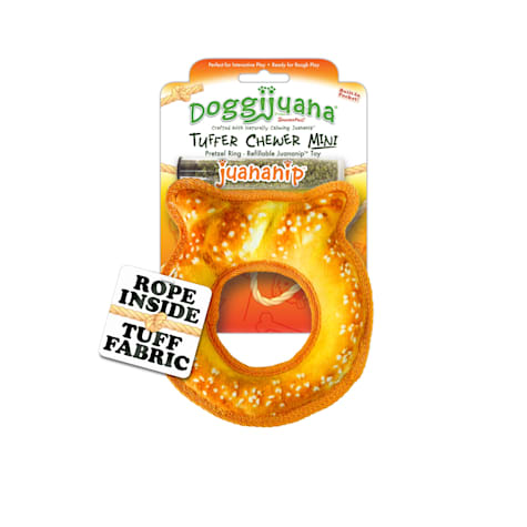 Doggijuana Tuffer Chewer Mini Refilllable Pretzel Ring Dog Toy