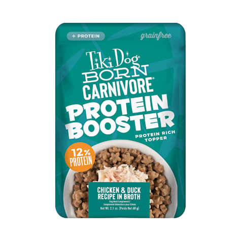 Tiki Dog Born Carnivore Protein Booster Chicken and Duck Recipe in Broth Dog Food Topper
