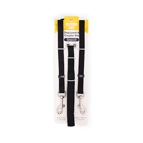 EveryYay Deluxe Black Leash Coupler for Dogs