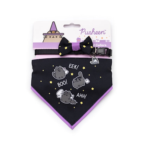 Pusheen Scaredy Cat Bow Tie and Bandana Collar Set