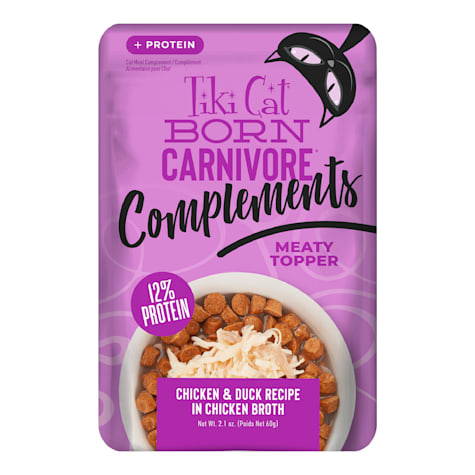 Tiki Cat Born Carnivore Complements Chicken & Duck Wet Cat Food Topper