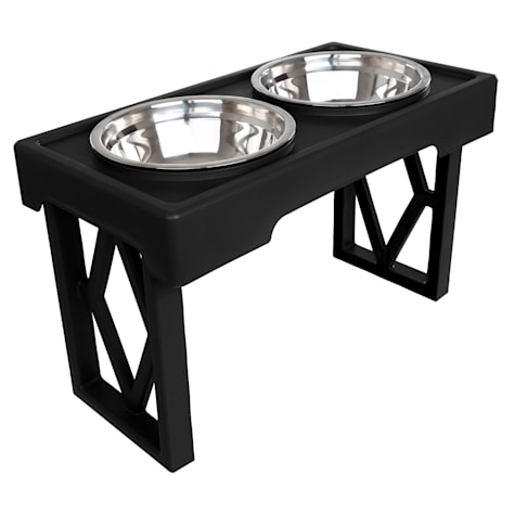 Pet Adobe Black Adjustable Raised Dog Bowl Stand