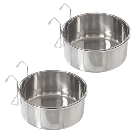 Pet Adobe Stainless-Steel Hanging Dog Bowl Set